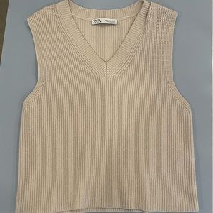 Zara beige sweater vest